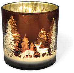Tealight glass forest with deer