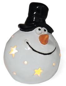 Tealight holder Snowman Frosti, ceramic