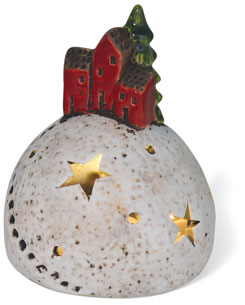 Light globe with houses, tealight holder