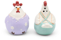 Set salt & pepper shakers rooster, ceramic
