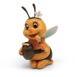 Bee Penelobee nibbling honey, mix of 2, polyresin