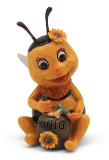 Bee Penelobee nibbling honey, mix of 2, polyresin