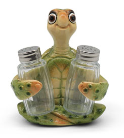 Salt and pepper shaker Schildi, mix of 2, polyresin