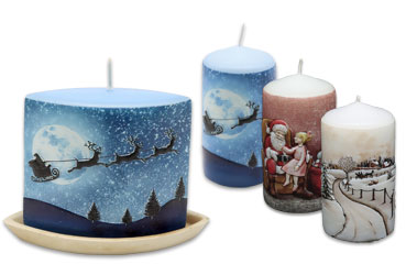 Winterliche und weihnachtliche Kerzen